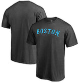 Boston Red Sox Blue Wordmark T-Shirt Heathered Charcoal