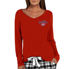 Montreal Canadiens Concepts Sport Women's Marathon Knit Long Sleeve V-Neck Top - Red Tops