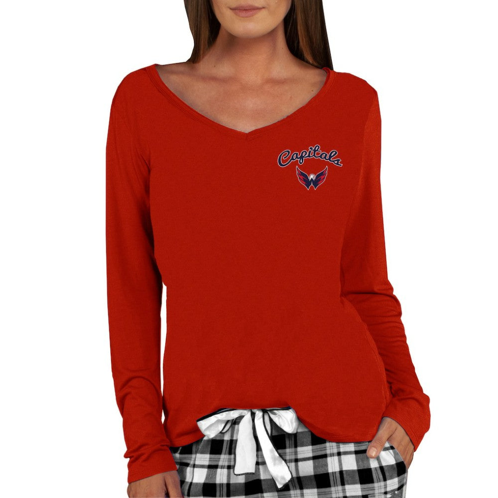 Washington Capitals Concepts Sport Women's Marathon Knit Long Sleeve V-Neck Top - Red Tops