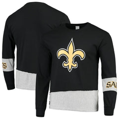 New Orleans Saints Refried Apparel Sustainable Upcycled Angle Long Sleeve T-Shirt - Black/Gray cheap