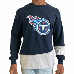 Tennessee Titans Refried Apparel Sustainable Upcycled Angle Long Sleeve T-Shirt - Navy/Gray discount