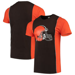Cleveland Browns Refried Apparel Sustainable Upcycled Split T-Shirt - Brown/Orange online