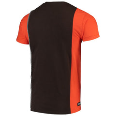 Cleveland Browns Refried Apparel Sustainable Upcycled Split T-Shirt - Brown/Orange online