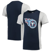 Tennessee Titans Refried Apparel Sustainable Upcycled Split T-Shirt - Navy/Gray cheap