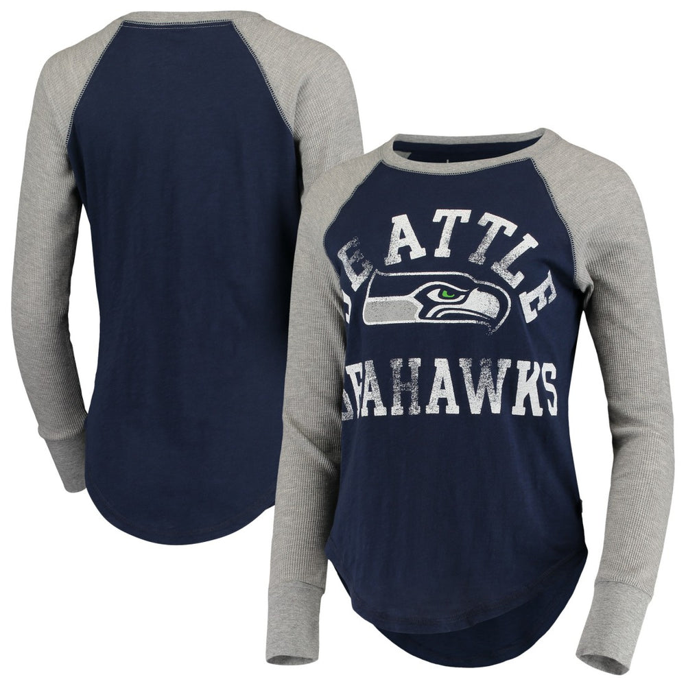 Seattle Seahawks Touch Women's Waffle Raglan Lightweight Long Sleeve T-Shirt - College Navy online