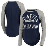Seattle Seahawks Touch Women's Waffle Raglan Lightweight Long Sleeve T-Shirt - College Navy online