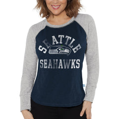 Seattle Seahawks Touch Women's Waffle Raglan Lightweight Long Sleeve T-Shirt - College Navy online