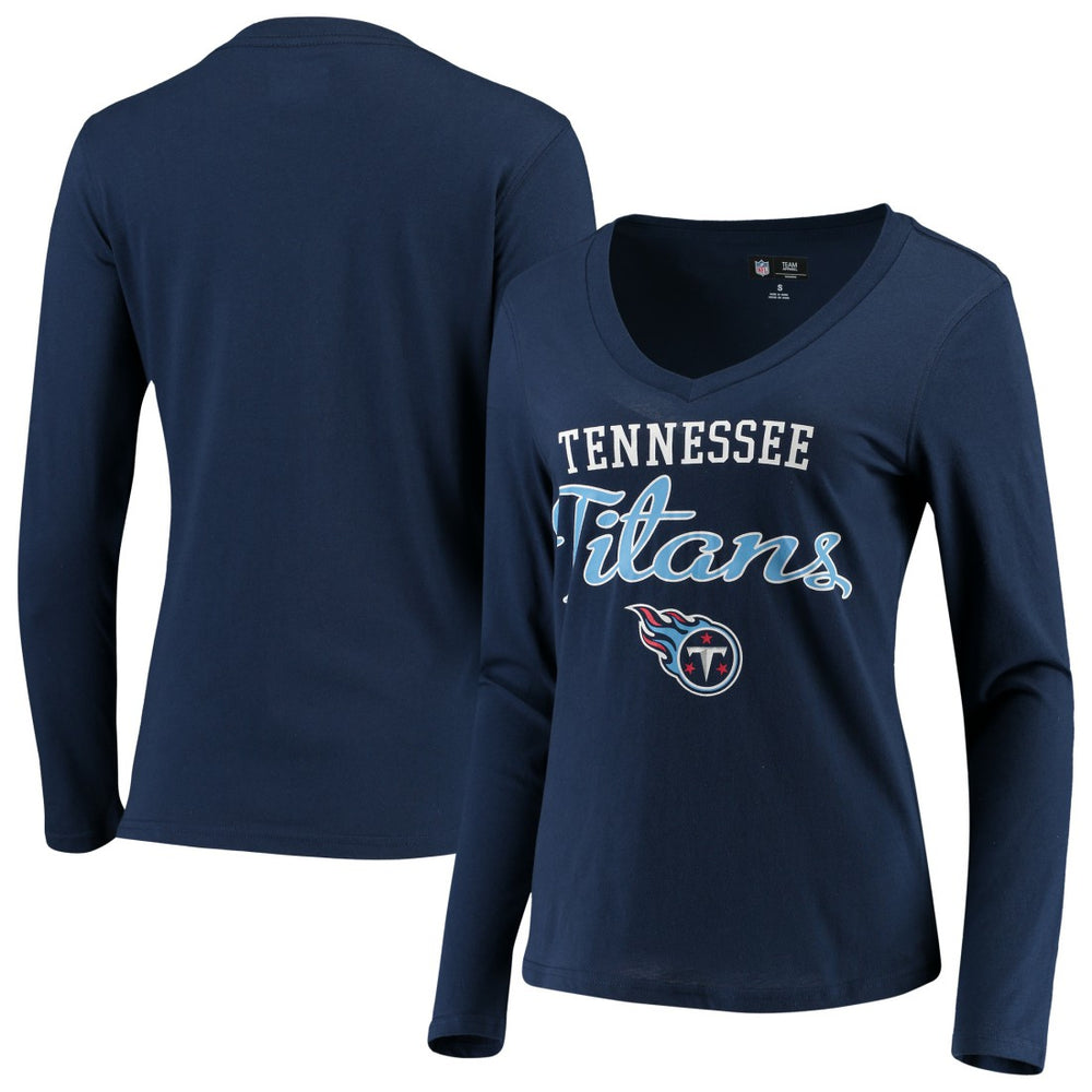 Tennessee Titans G-III 4Her by Carl Banks Women's Post Season Long Sleeve V-Neck T-Shirt - Navy outlet