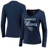 Tennessee Titans G-III 4Her by Carl Banks Women's Post Season Long Sleeve V-Neck T-Shirt - Navy outlet