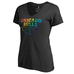 Chicago Bulls Women's Team Pride Wordmark V-Neck T-Shirt sale - Black for sale