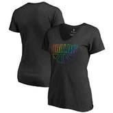 Dallas Mavericks Women's Team Pride Wordmark V-Neck T-Shirt sale - Black online