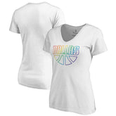 Dallas Mavericks Women's Team Pride Wordmark V-Neck T-Shirt sale - White outlet