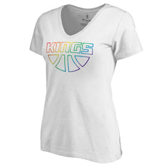 Sacramento Kings Women's Team Pride Wordmark V-Neck T-Shirt - White sale