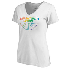 San Antonio Spurs Women's Team Pride Wordmark V-Neck T-Shirt - White outlet