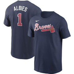 Ozzie Albies Atlanta Braves Fuse Name & Number T-Shirt Navy
