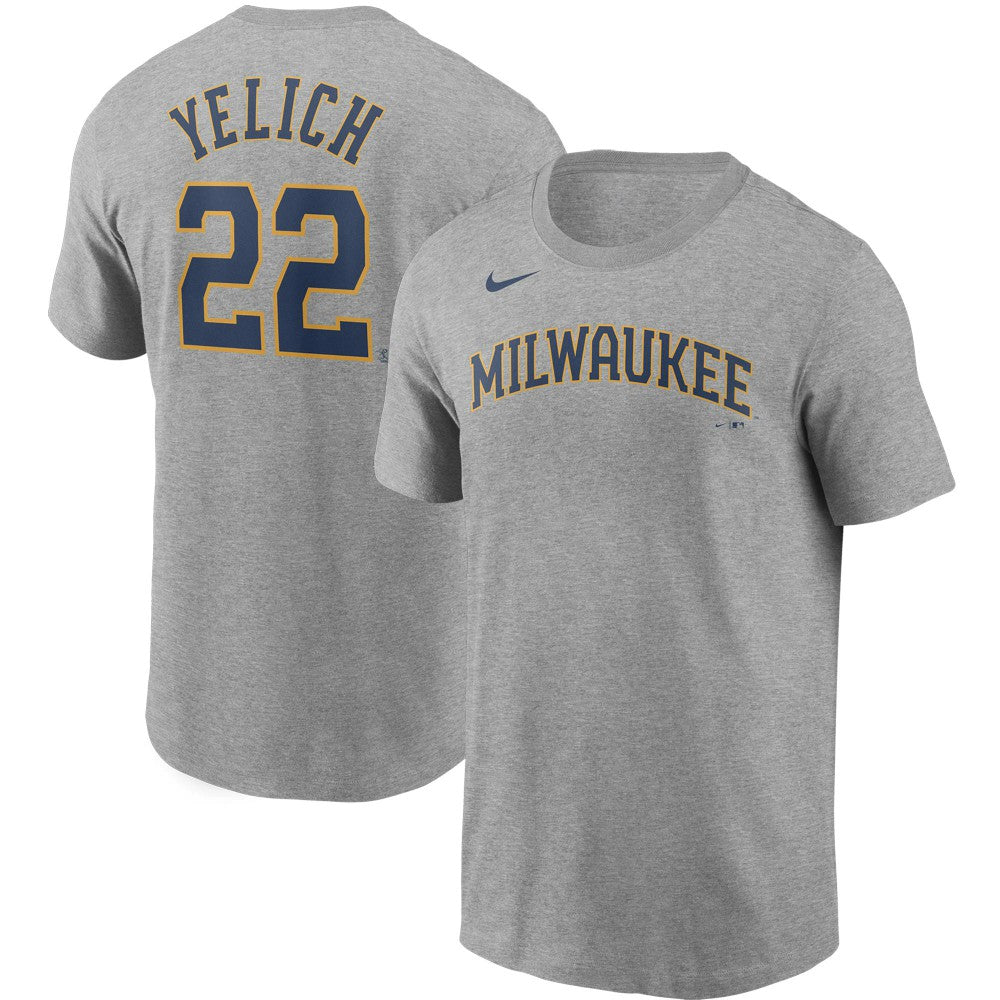 Christian Yelich Milwaukee Brewers Name & Number T-Shirt Gray