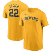 Christian Yelich Milwaukee Brewers Name & Number T-Shirt Gold