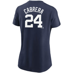 Miguel Cabrera Detroit Tigers Women's Name & Number T-Shirt Navy