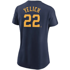 Christian Yelich Milwaukee Brewers Women's Name & Number T-Shirt Navy