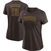 Manny Machado San Diego Padres Women's Name & Number T-Shirt Brown