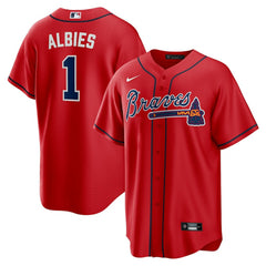 Ozzie Albies Atlanta Braves Alternate 2 Replica Jersey Red