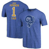 Los Angeles Rams Greatest Dad Retro Tri-Blend T-Shirt - Heathered Royal sale