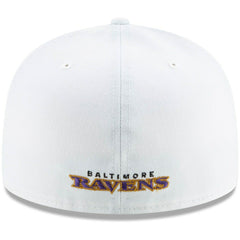 Baltimore Ravens New Era Shield Omaha 59FIFTY Fitted Hat - White outlet