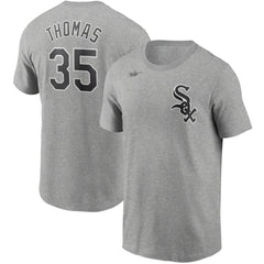 Frank Thomas Chicago White Sox Cooperstown Collection Name & Number T-Shirt Heathered Gray