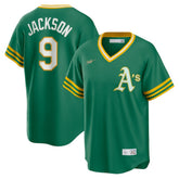 Reggie Jackson Athletics Road Cooperstown Collection Player Jersey Kelly Green