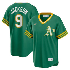 Reggie Jackson Athletics Road Cooperstown Collection Player Jersey Kelly Green