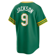 Reggie Jackson Athletics Road Cooperstown Collection Player Jersey Kelly Green