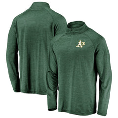 Athletics Iconic Striated Primary Logo Raglan Quarter-Zip Pullover Jacket Green