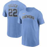 Christian Yelich Milwaukee Brewers Name & Number T-Shirt Light Blue