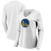 Golden State Warriors Women's Primary Logo Long Sleeve V-Neck T-Shirt sale - White on sale