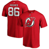 Jack Hughes New Jersey Devils Fanatics Authentic Stack Player Name & Number T-Shirt - Red T-shirts