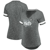 Brooklyn Nets Women's Showtime Winning With Pride Notch Neck T-Shirt - Gray/White online