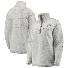 Philadelphia Eagles Women's Sherpa Quarter-Zip Pullover Jacket - Gray cheap