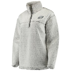 Philadelphia Eagles Women's Sherpa Quarter-Zip Pullover Jacket - Gray cheap