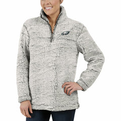 Philadelphia Eagles Women's Sherpa Quarter-Zip Pullover Jacket - Gray cheap