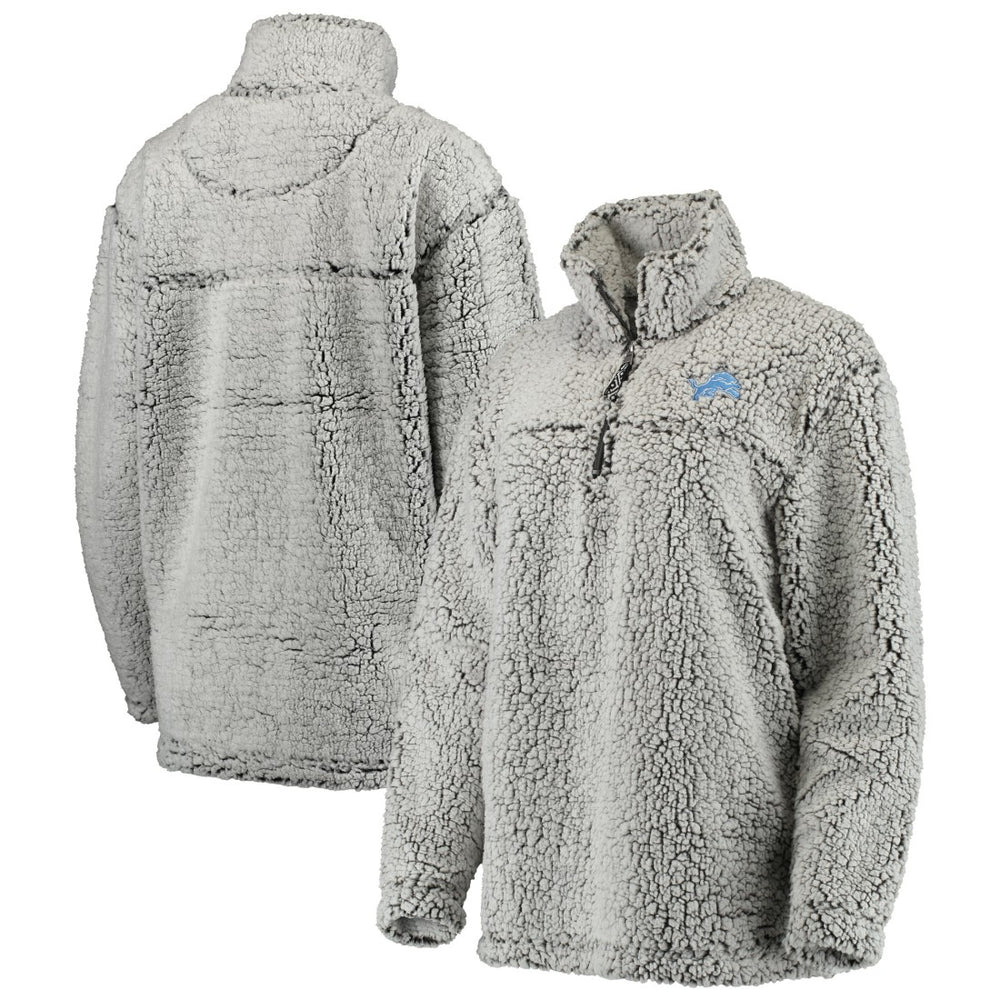Detroit Lions Women's Sherpa Quarter-Zip Pullover Jacket - Gray cheap