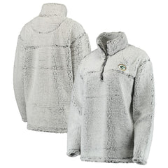 Green Bay Packers Women's Sherpa Quarter-Zip Pullover Jacket - Gray cheap