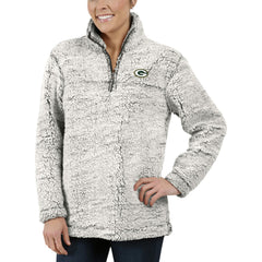 Green Bay Packers Women's Sherpa Quarter-Zip Pullover Jacket - Gray cheap