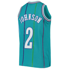 Larry Johnson Charlotte Hornets Youth 1992/93 Hardwood Classics Swingman Jersey - Teal for sale