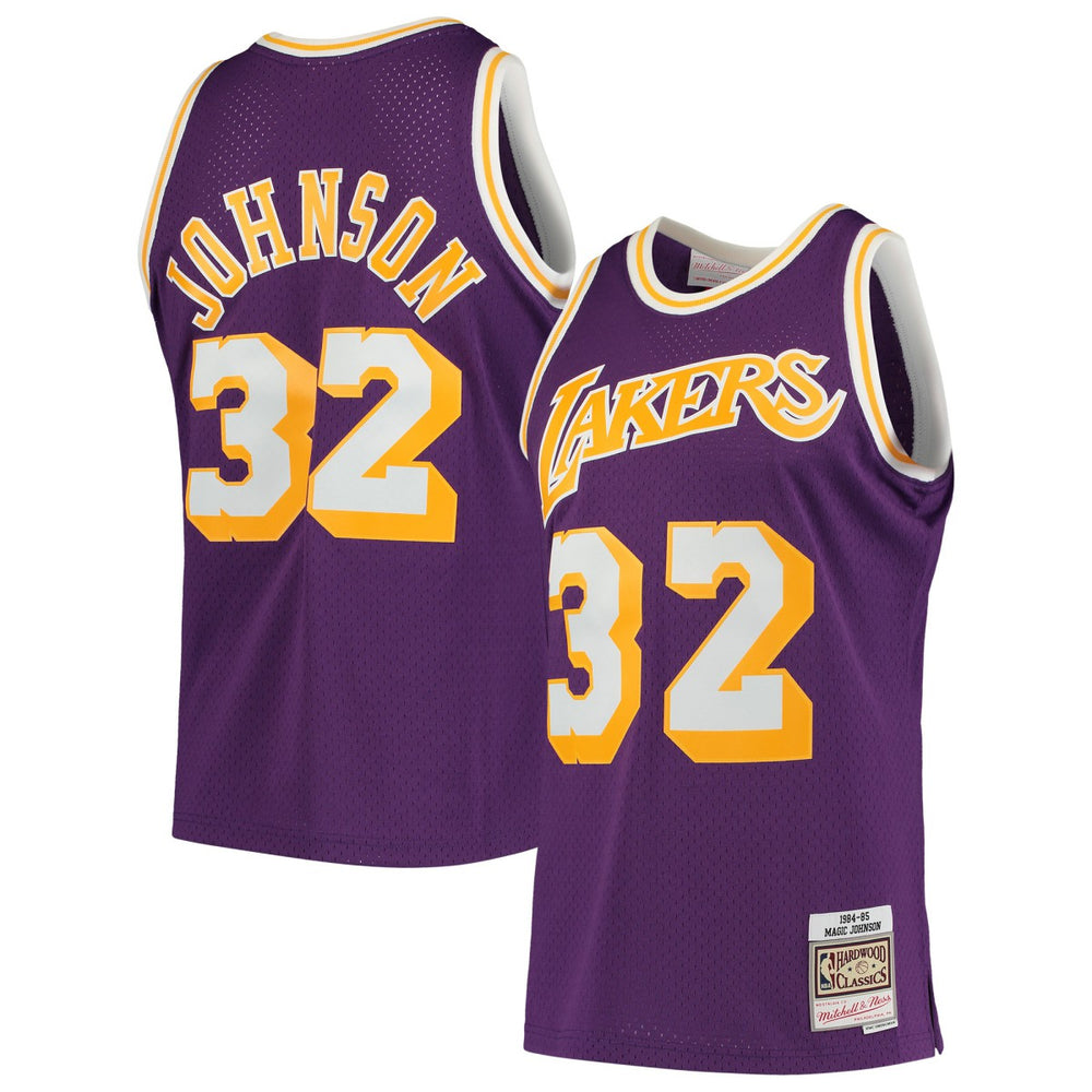 Magic Johnson Los Angeles Lakers 1984/85 Hardwood Classics Swingman Jersey - Purple on sale