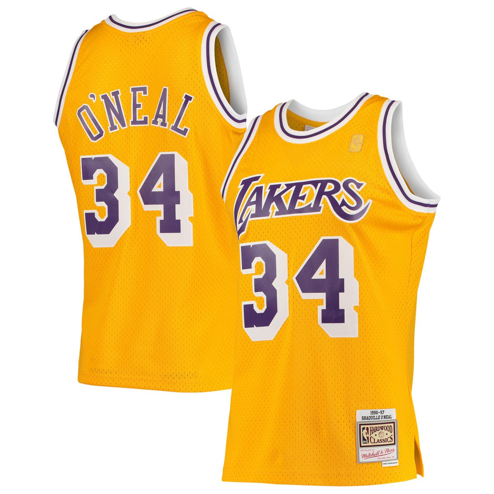 Shaquille O'Neal Los Angeles Lakers 1996/97 Hardwood Classics Swingman Jersey - Gold on sale
