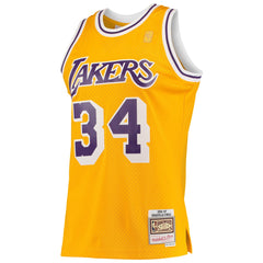 Shaquille O'Neal Los Angeles Lakers 1996/97 Hardwood Classics Swingman Jersey - Gold on sale
