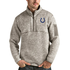 Indianapolis Colts Antigua Fortune Quarter-Zip Pullover Jacket - Oatmeal online