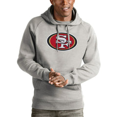 San Francisco 49ers Antigua Victory Pullover Hoodie - Heather Gray outlet