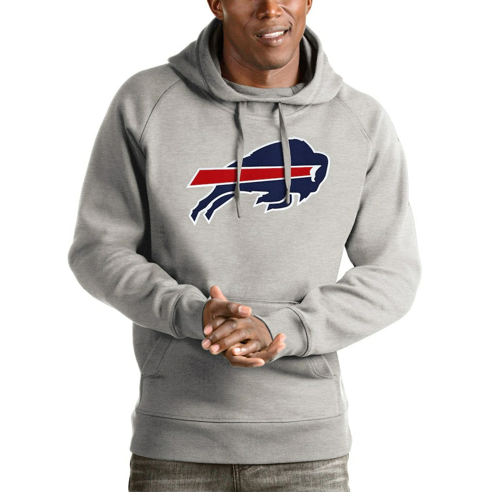 Buffalo Bills Antigua Victory Pullover Hoodie - Heathered Gray for sale