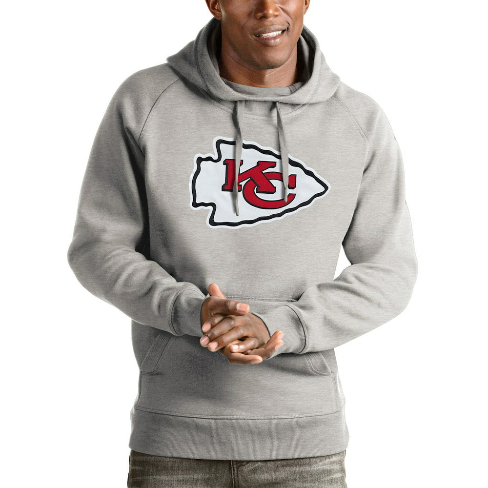 Kansas City Chiefs Antigua Victory Pullover Hoodie - Heather Gray sale